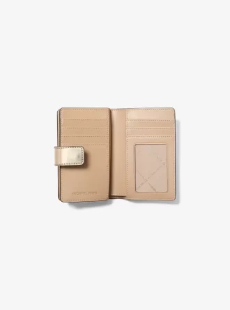 Jet Set Medium Metallic Logo Wallet