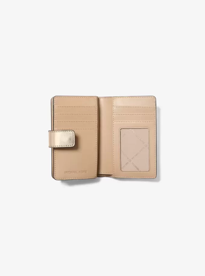 Jet Set Medium Metallic Logo Wallet Jet Set Medium Metallic Logo Wallet