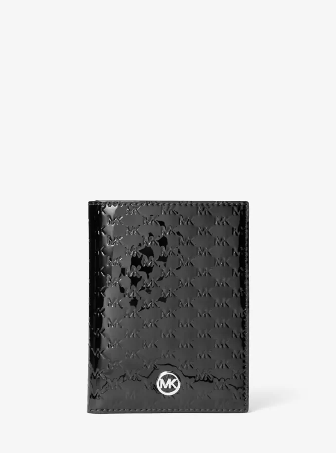 Jet Set Medium Patent Logo Debossed Passport Wallet Jet Set Medium Patent Logo Debossed Passport Wallet