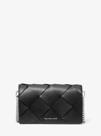 Jet Set Medium Woven Leather Crossbody Bag
