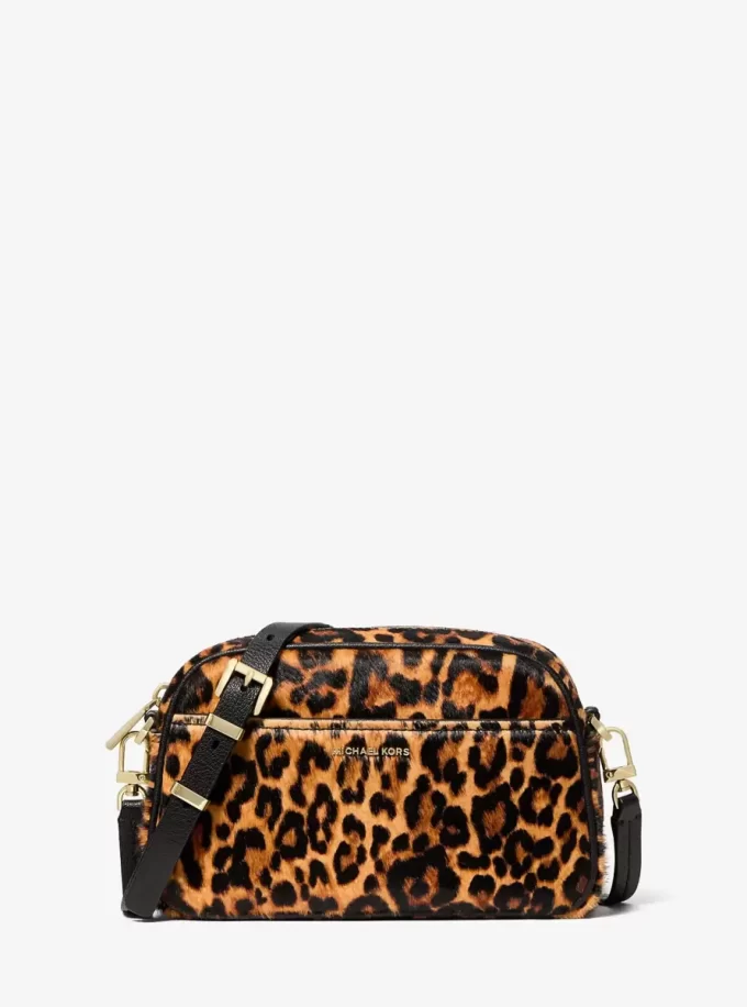 Jet Set Small Leopard Print Calf Hair Camera Crossbody Bag Jet Set Small Leopard Print Calf Hair Camera Crossbody Bag