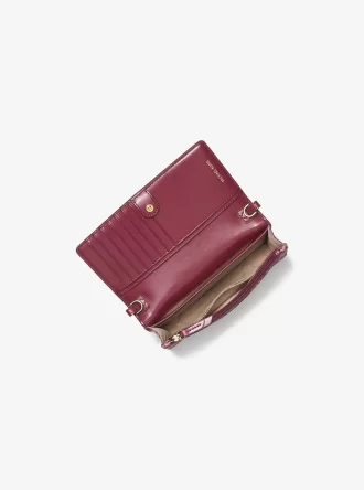 Jet Set Small Logo Print Woven Smartphone Crossbody Bag