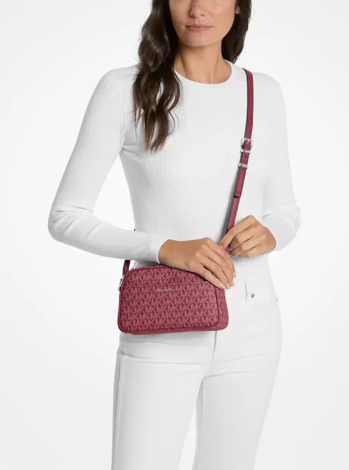 Jet Set Small Signature Logo Camera Crossbody Bag