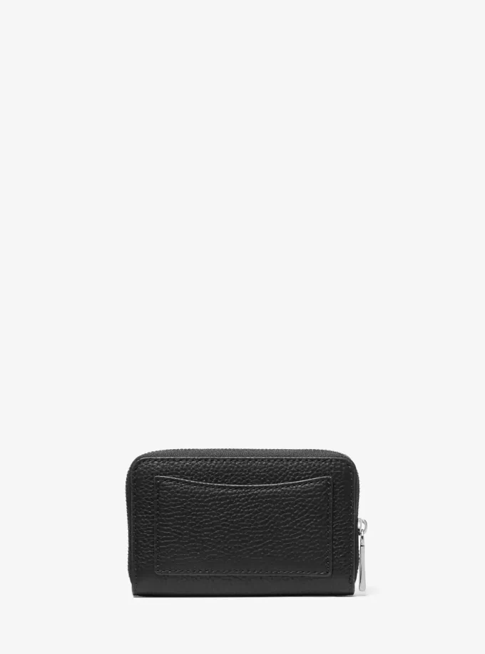 Jet Set Small Studded Pebbled Leather Wallet