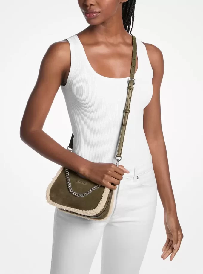 Jet Set Small Suede and Faux Shearling Convertible Crossbody Bag Jet Set Small Suede and Faux Shearling Convertible Crossbody Bag