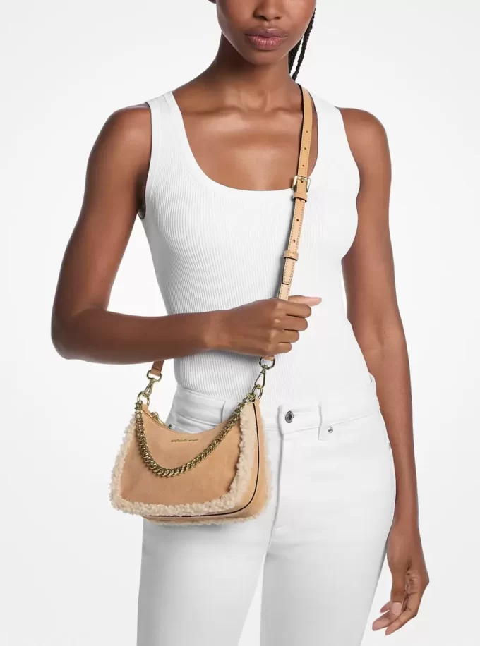 Jet Set Small Suede and Faux Shearling Convertible Crossbody Bag Jet Set Small Suede and Faux Shearling Convertible Crossbody Bag