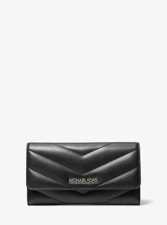 Jet Set Travel Large Quilted Tri-Fold Wallet