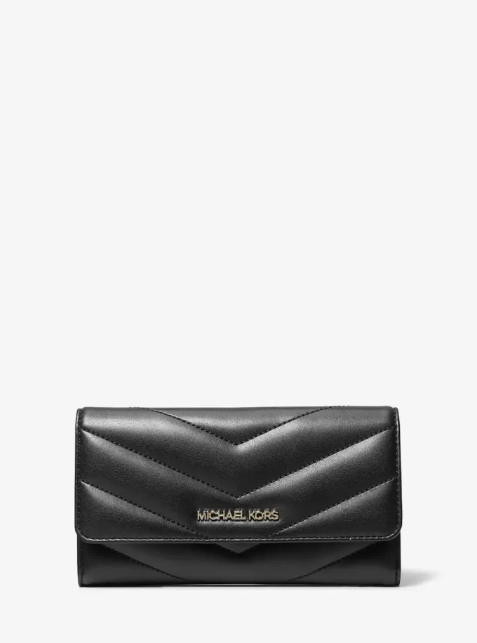 Jet Set Travel Large Quilted Tri-Fold Wallet