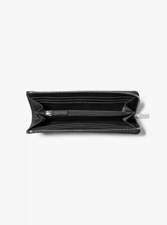 Jet Set Travel Large Saffiano Leather Quarter-Zip Wallet