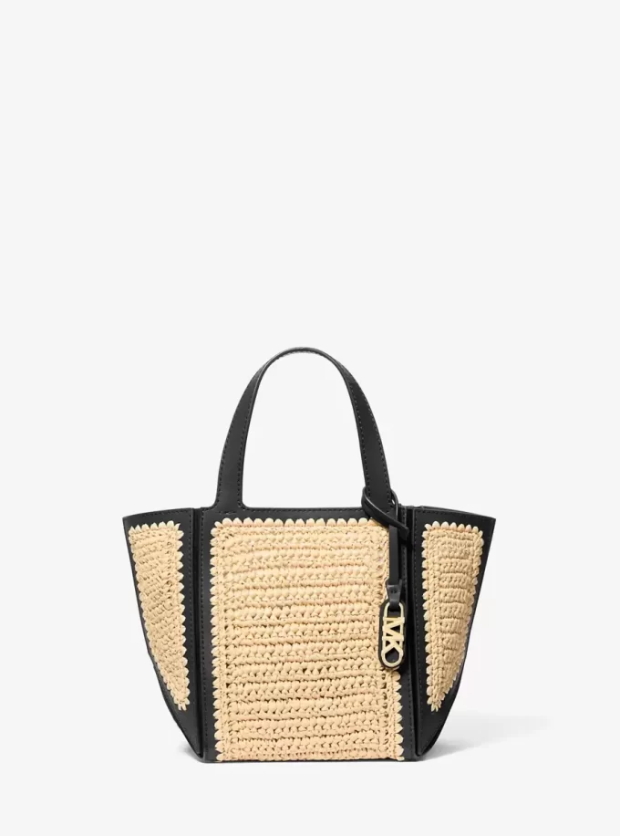 Jordi Small Hand-Crocheted and Leather Tote Bag Jordi Small Hand-Crocheted and Leather Tote Bag