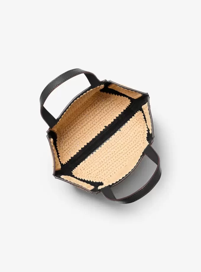 Jordi Small Hand-Crocheted and Leather Tote Bag Jordi Small Hand-Crocheted and Leather Tote Bag