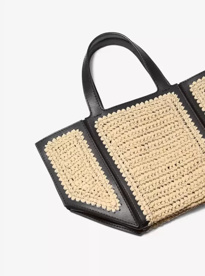 Jordi Small Hand-Crocheted and Leather Tote Bag Jordi Small Hand-Crocheted and Leather Tote Bag