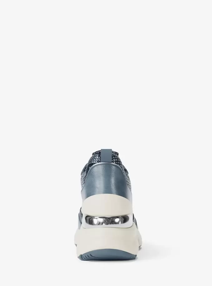 Katrina Mixed-Media Wedge Trainer