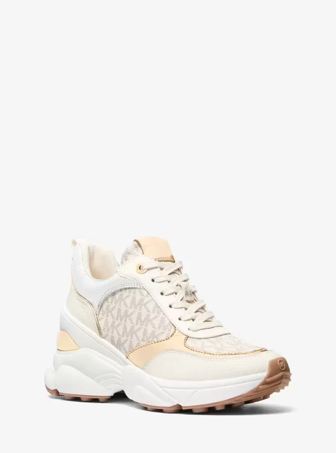 Katrina Signature Logo and Metallic Lizard Embossed Trainer Katrina Signature Logo and Metallic Lizard Embossed Trainer