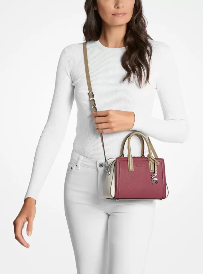 Laila Extra-Small Color-Block Leather Crossbody Bag Laila Extra-Small Color-Block Leather Crossbody Bag