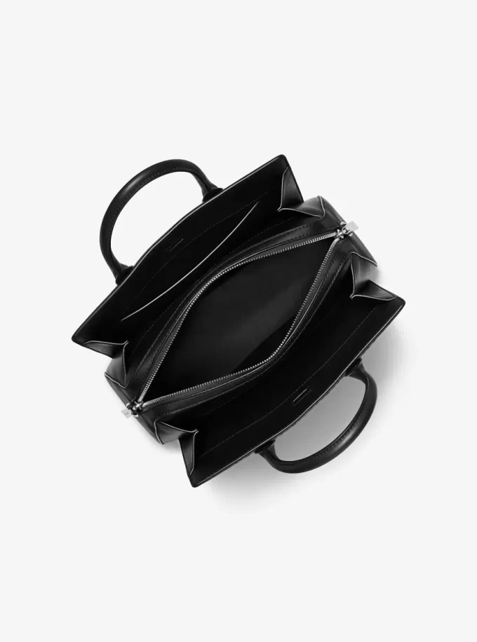 Laila Medium Metallic Signature Logo Satchel Laila Medium Metallic Signature Logo Satchel