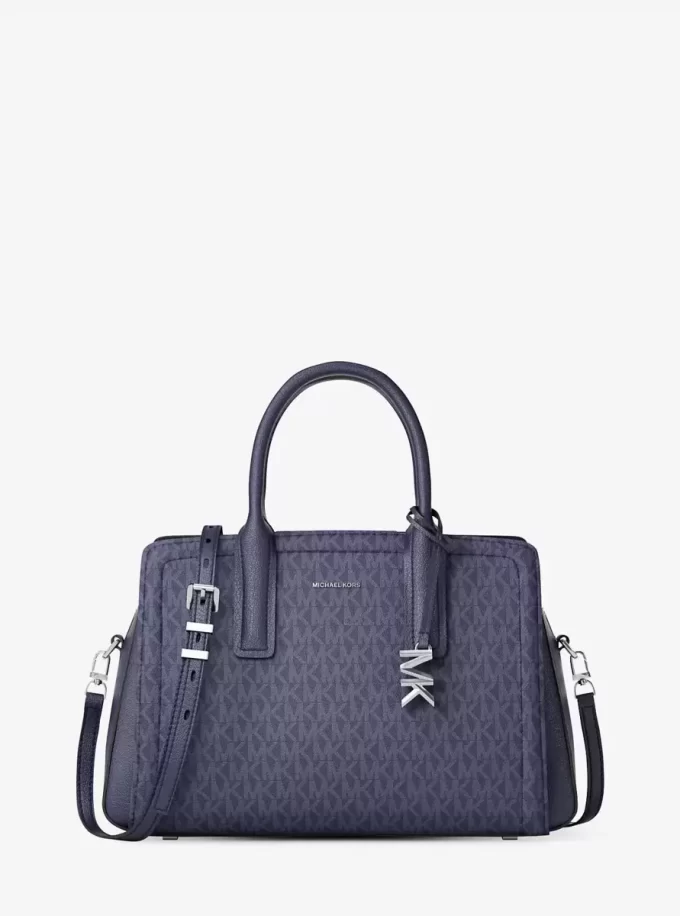 Laila Medium Signature Logo Satchel Laila Medium Signature Logo Satchel