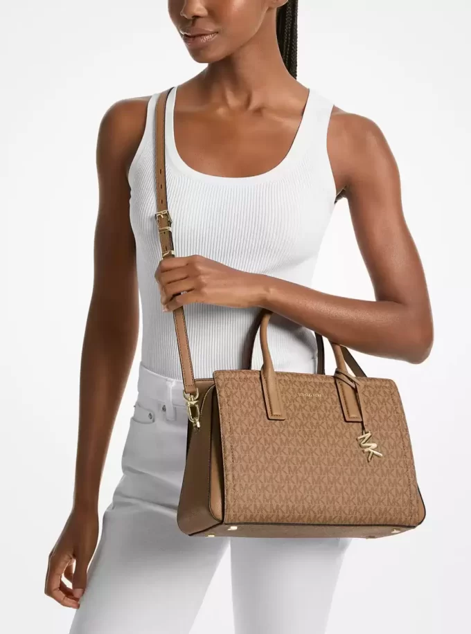 Laila Medium Signature Logo Satchel