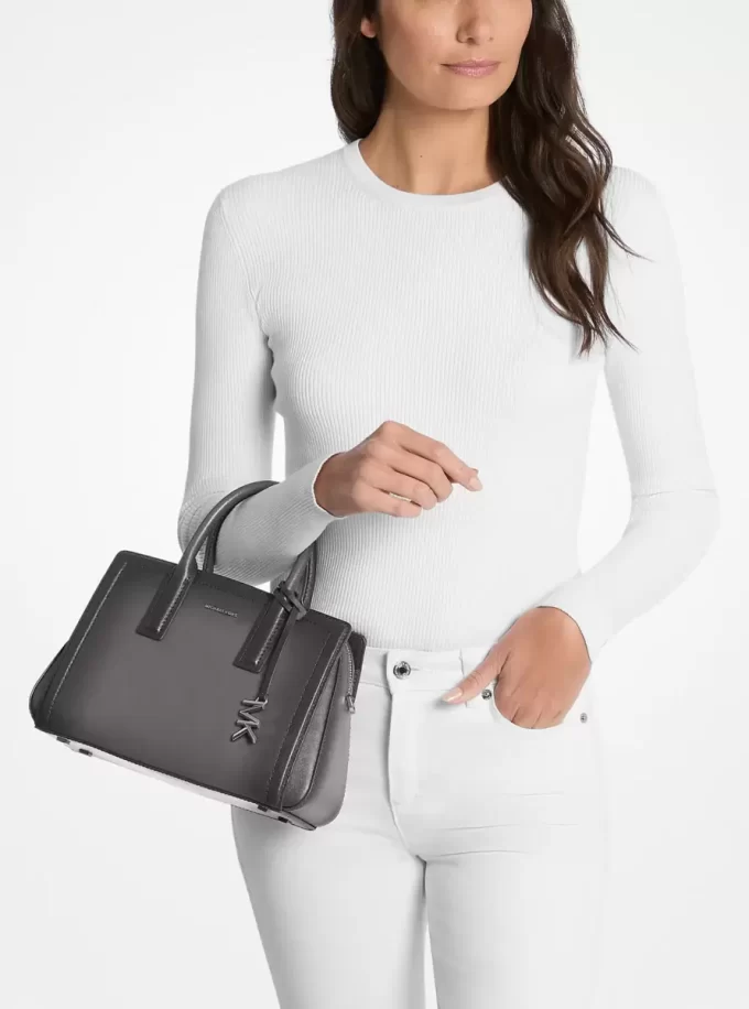 Laila Small Burnished Leather Satchel