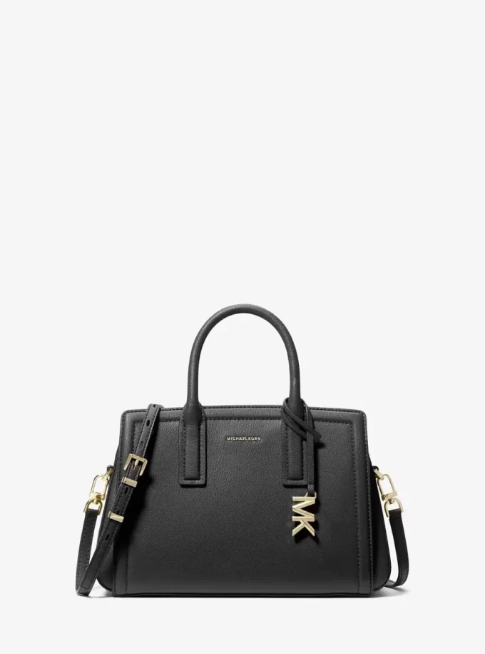 Laila Small Pebbled Leather Satchel