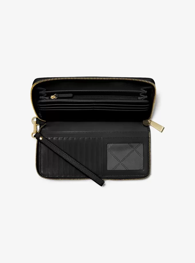 Large Saffiano Leather Continental Wallet
