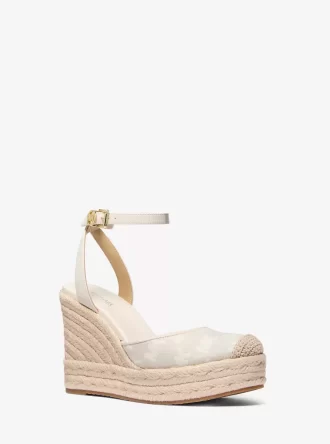Larissa Logo Jacquard Espadrille Wedge