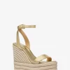 Leighton Metallic Leather Wedge Sandal