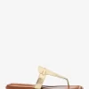 Lena Metallic Leather T-Strap Sandal Lena Metallic Leather T-Strap Sandal