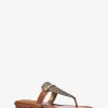 Lena Signature Logo and Leather T-Strap Sandal Lena Signature Logo and Leather T-Strap Sandal