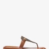 Lena Signature Logo and Leather T-Strap Sandal Lena Signature Logo and Leather T-Strap Sandal