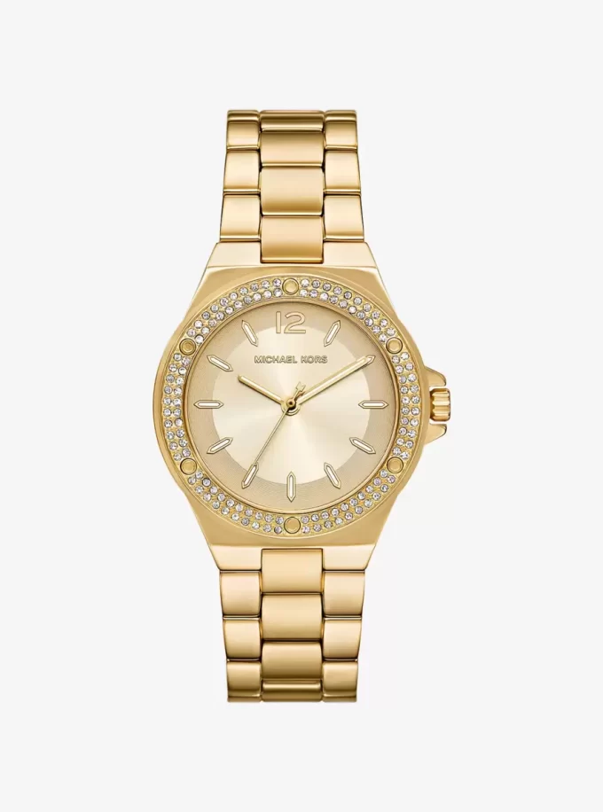 Lennox Pavé Gold-Tone Watch