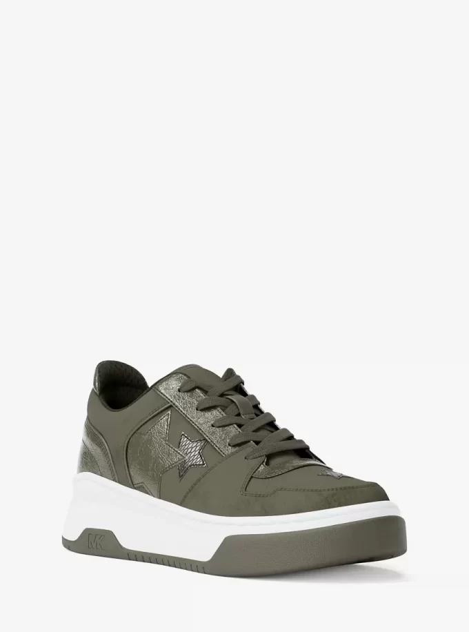 Lexi Embellished Mixed-Media Sneaker Lexi Embellished Mixed-Media Sneaker