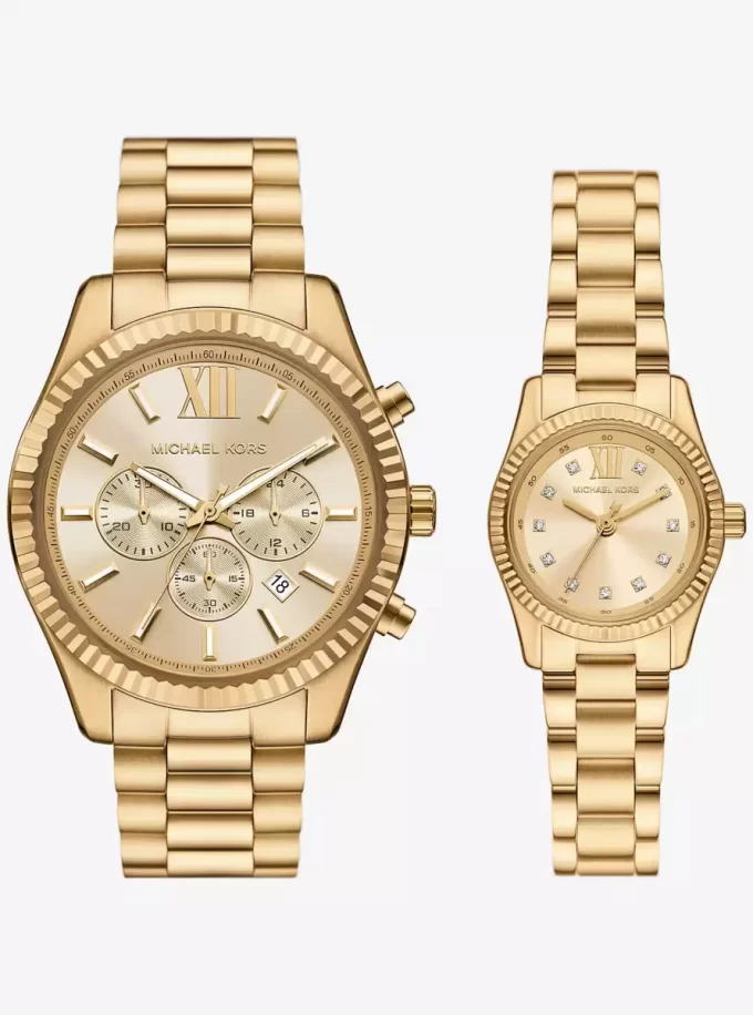 Lexington His and Hers Gold-Tone Watch Set Lexington His and Hers Gold-Tone Watch Set