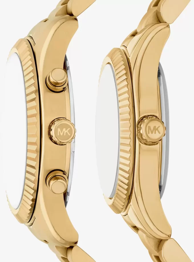 Lexington His and Hers Gold-Tone Watch Set Lexington His and Hers Gold-Tone Watch Set