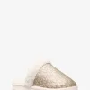 Liddy Metallic Signature Logo and Faux Fur Slipper
