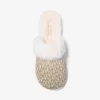 Liddy Metallic Signature Logo and Faux Fur Slipper