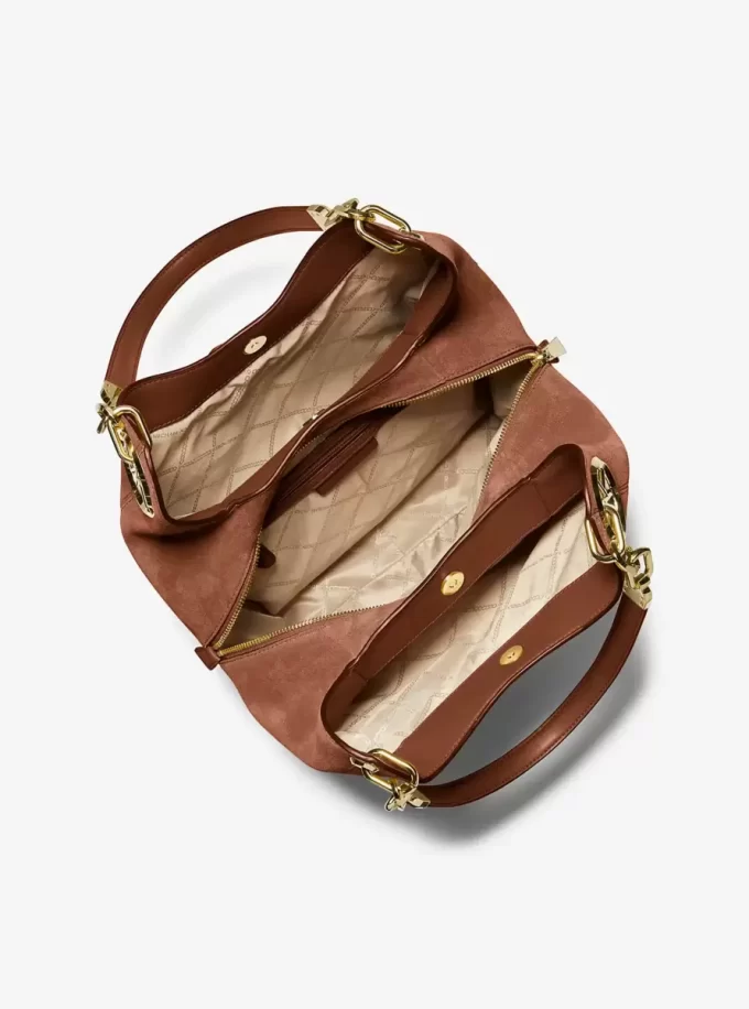 Lillie Large Suede Shoulder Bag