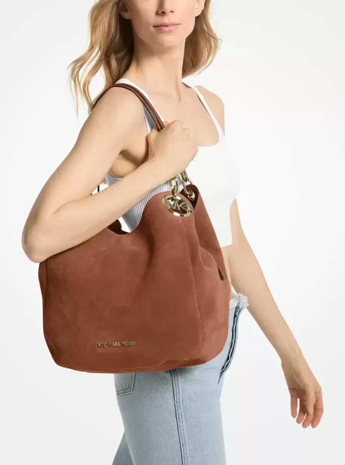 Lillie Large Suede Shoulder Bag