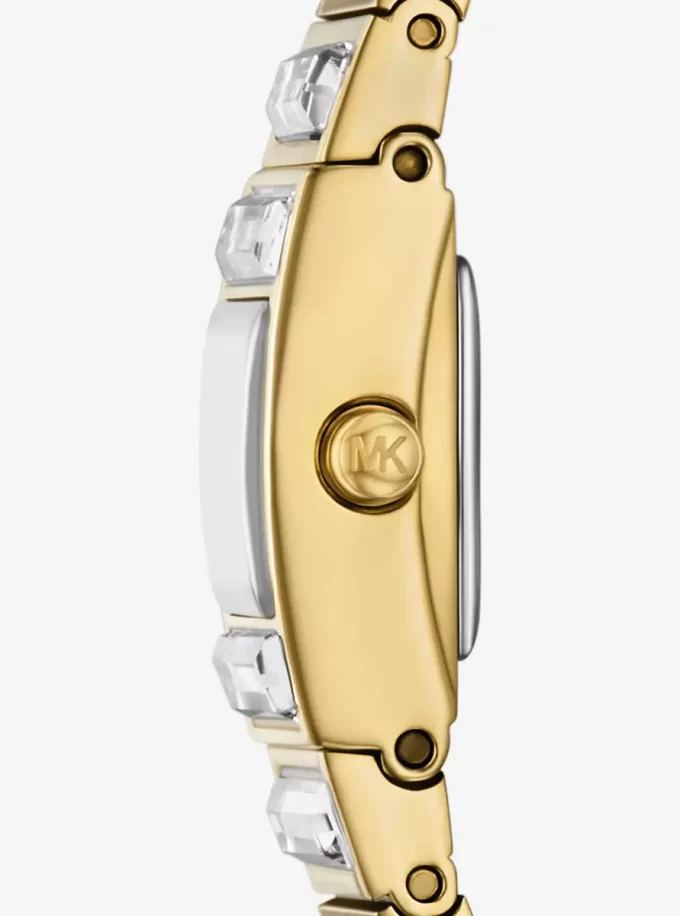 Limited-Edition Mini Darrington Pavé Bezel Gold-Tone Watch