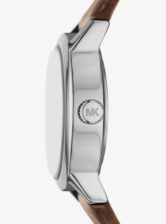 Limited-Edition Petite Maude Silver-Tone and Crocodile Embossed Leather Watch