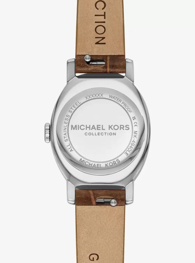 Limited-Edition Petite Maude Silver-Tone and Crocodile Embossed Leather Watch Limited-Edition Petite Maude Silver-Tone and Crocodile Embossed Leather Watch