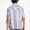 Linen and Cotton Blend Striped Shirt