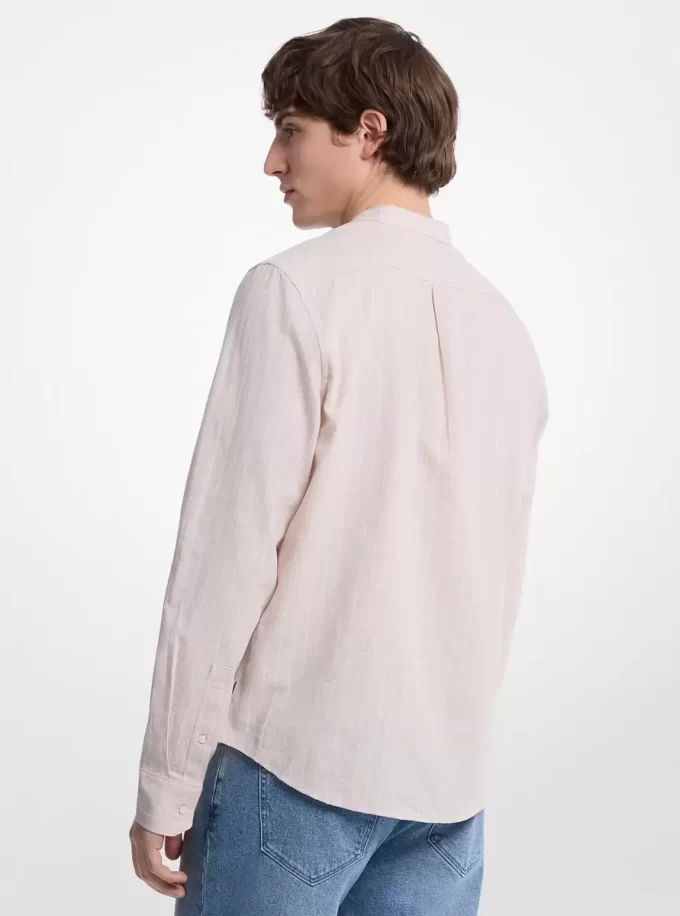 Linen and Cotton Blend Striped Shirt