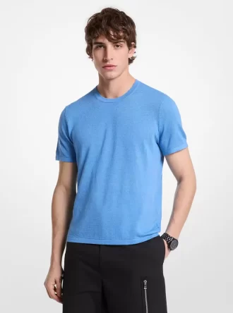 Linen and Cotton Short-Sleeve Sweater