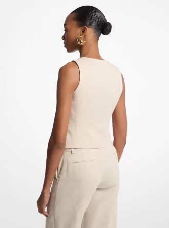 Linen and Cotton Twill Vest