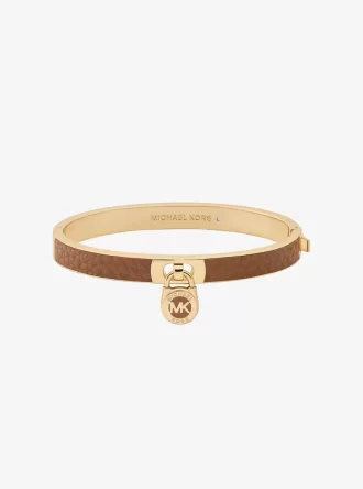 Lock Charm Leather Bangle