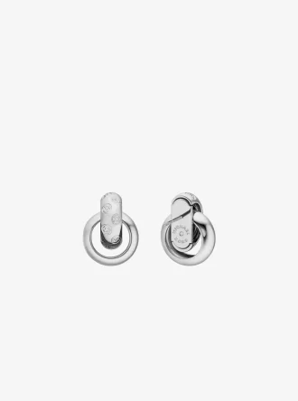 Logo Engraved Chunky Stud Earrings