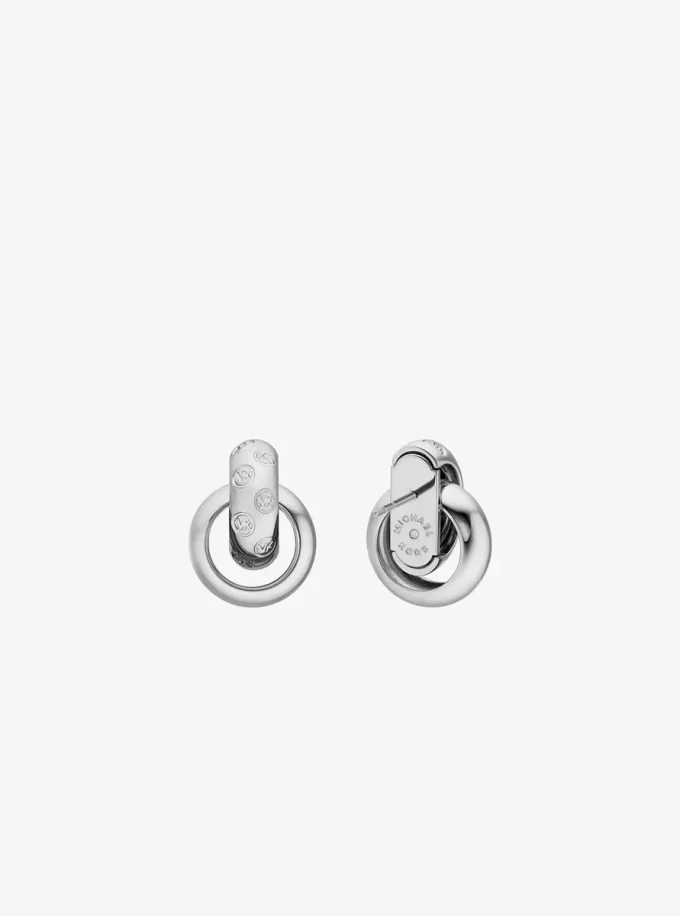 Logo Engraved Chunky Stud Earrings