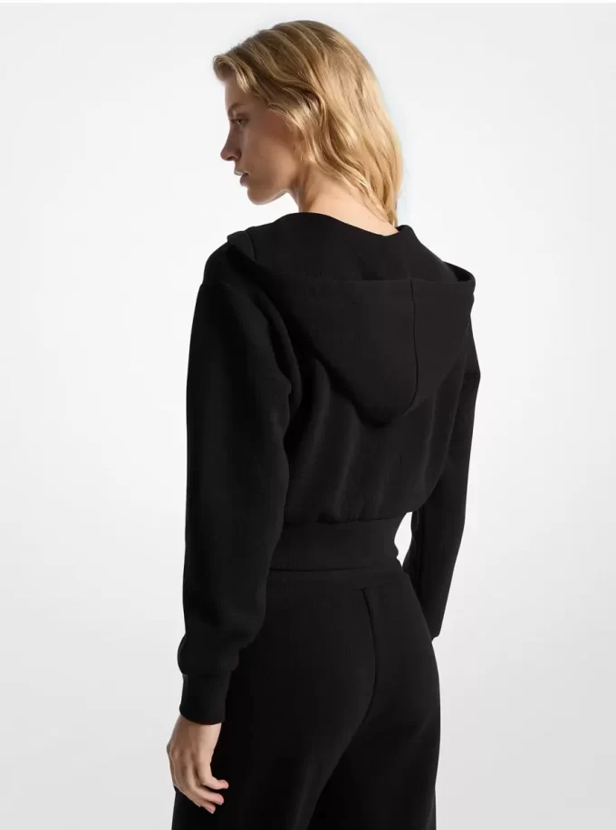 Logo Jacquard Charm Jacquard Cropped Zip-Up Hoodie Logo Jacquard Charm Jacquard Cropped Zip-Up Hoodie