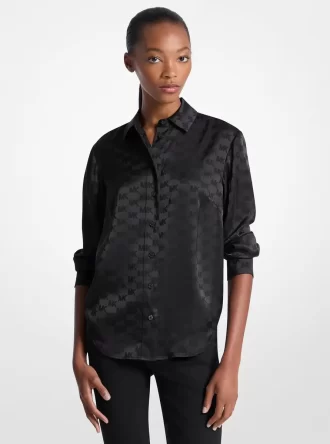 Logo Jacquard Satin Shirt